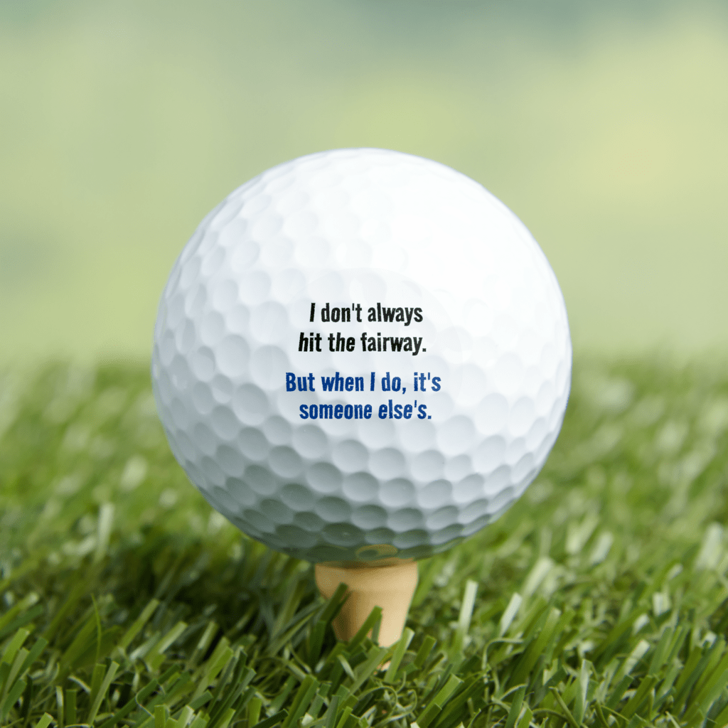 funny golf ball gift - I don't always hit the fairway but when I it's someone else's.