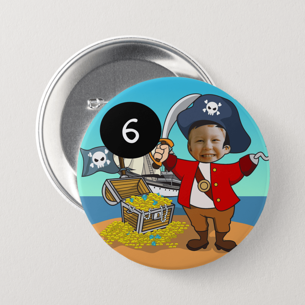 pirate birthday badge for kids