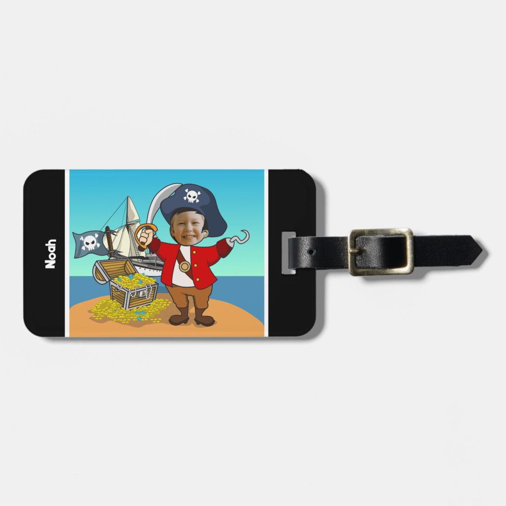 Pirate Luggage Tag For Kids