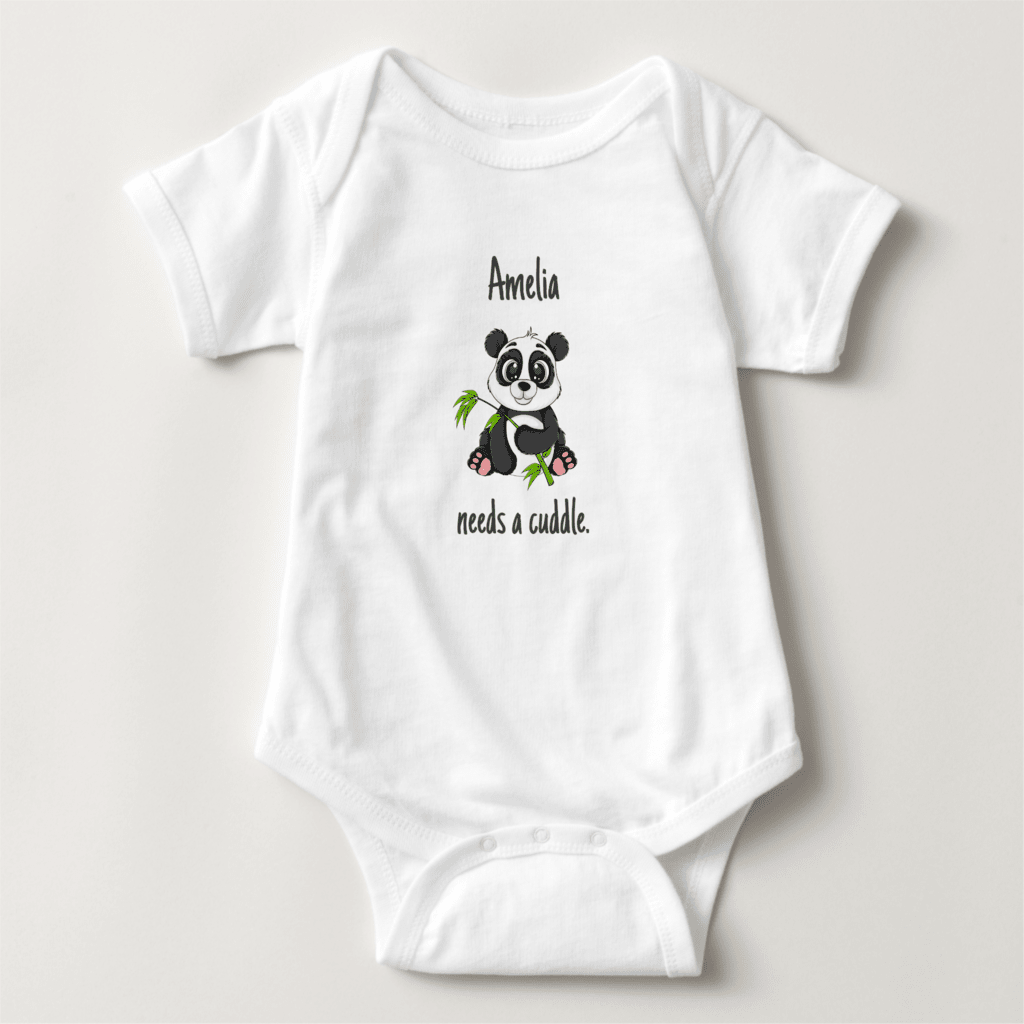 Little Panda Bodysuit, Cute Bear Bodysuit, Panda Bear Baby Shirt