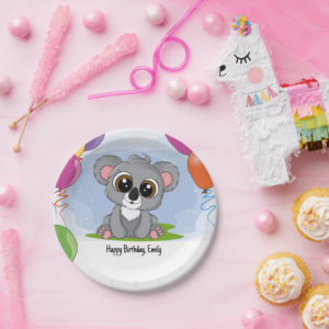 koala themed birthday plates