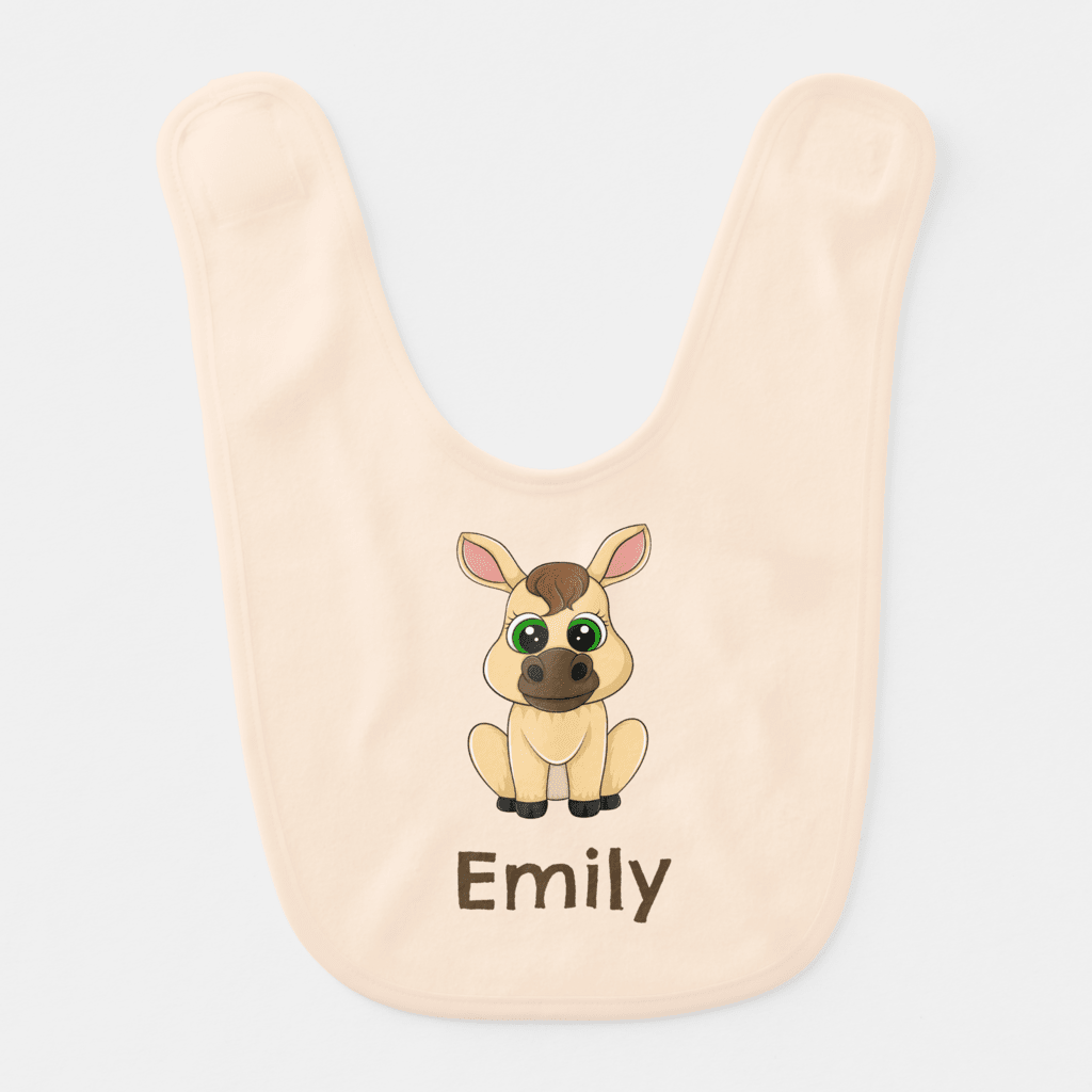 Cute pony bib