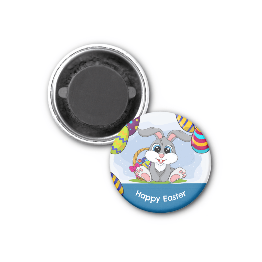 Happy Easter magnet with an image of the Easter Bunny.