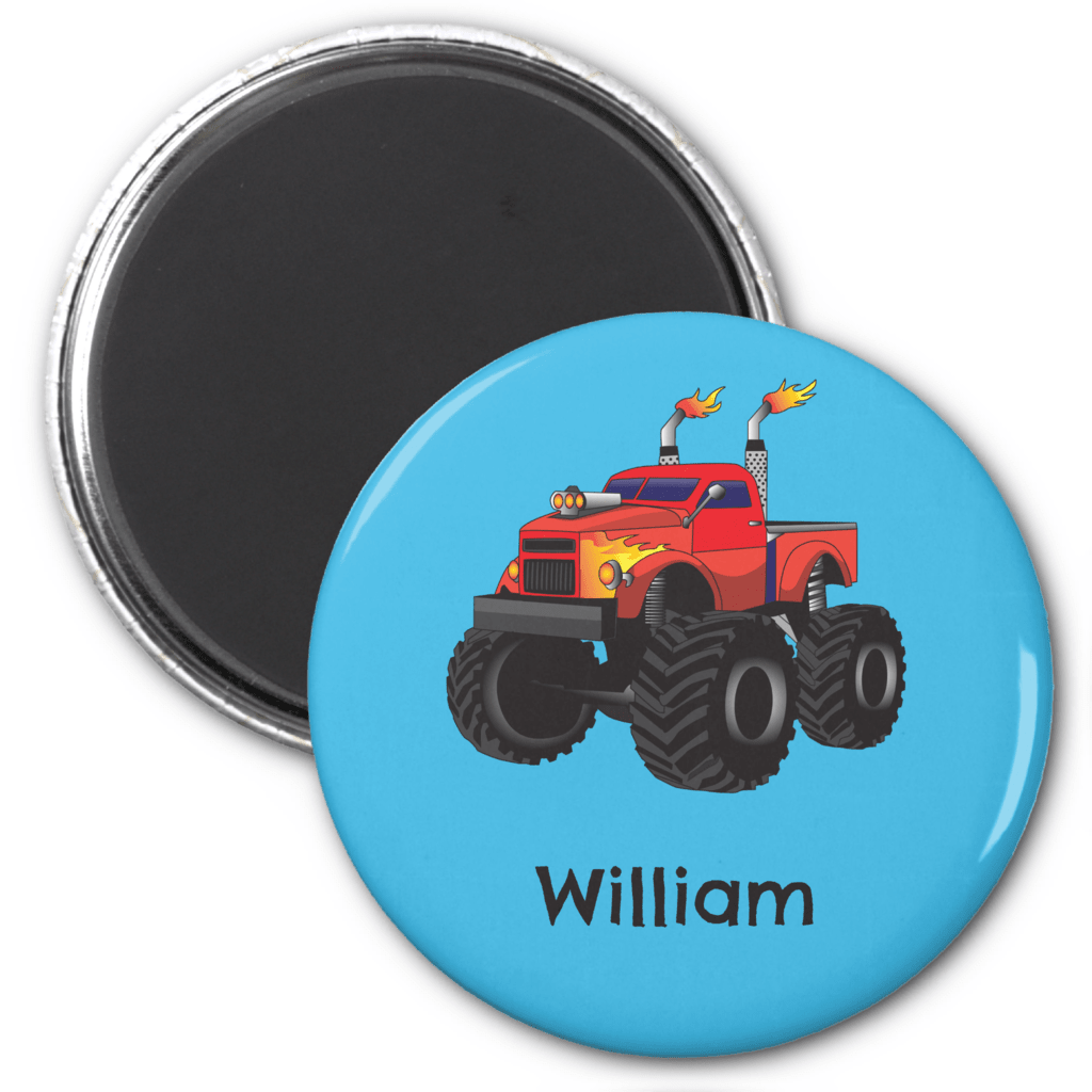 Monster truck magnet with name