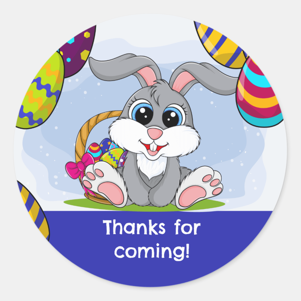 thanks for coming to the easter party sticker.