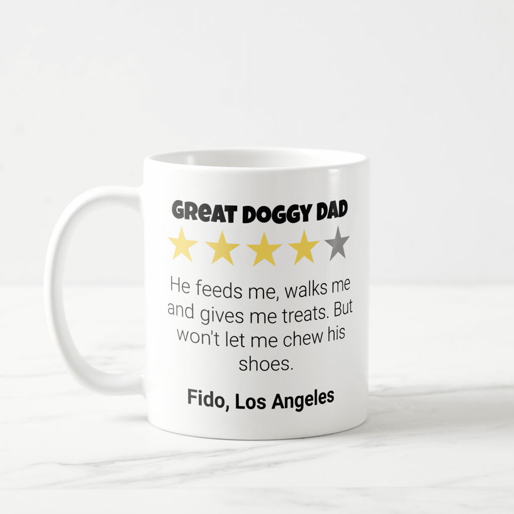 Great doggy dad mug rated by pet.