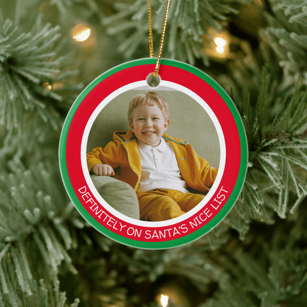 Personalized Christmas Ornament - Definitely on Santa's Nice List