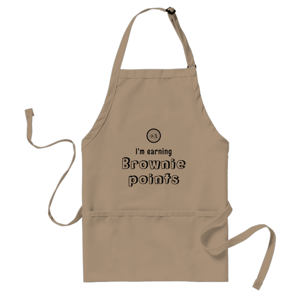 Earning brownie points funny cooking apron for men